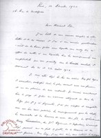 Lettre du père du Lieutenant Henry LEMERCIER, datée du 12 décembre 1920