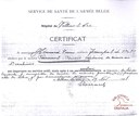 Service de Santé de l'armée belge/Hôpital de Villiers-le-Sec, Certificat d'incapacité au service de Fernand FERNEMONT