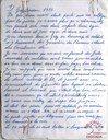 Témoignage manuscrit de Madame HENNION, survivante du massacre de Tamines.