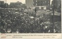 Manifestation patriotique du 25 mai 1919 à la mémoire des martyrs de Tamines. Défilé du cortège