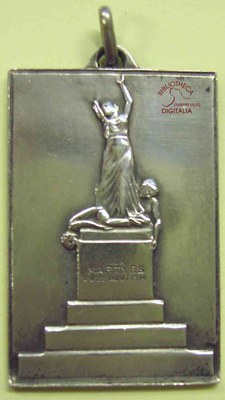 Médaille en argent représentant le monument des fusillés de Tamines