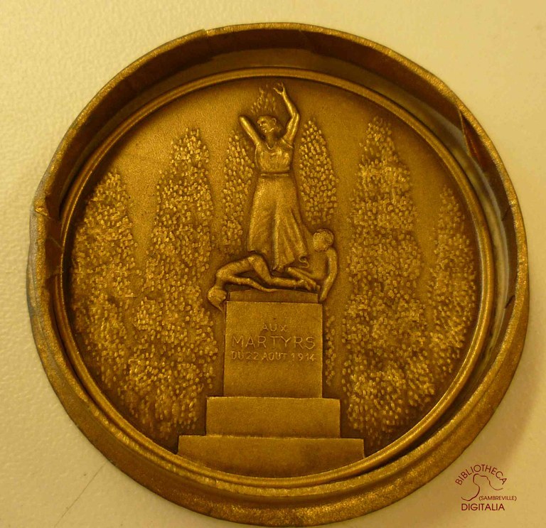 Médaille représentant le Monument aux martyrs de Tamines