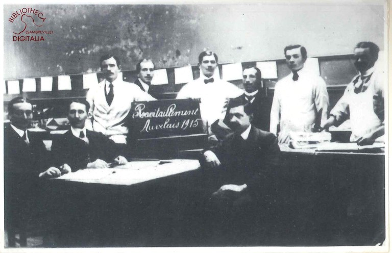 Les employés du ravitaillement, à Auvelais, en 1915