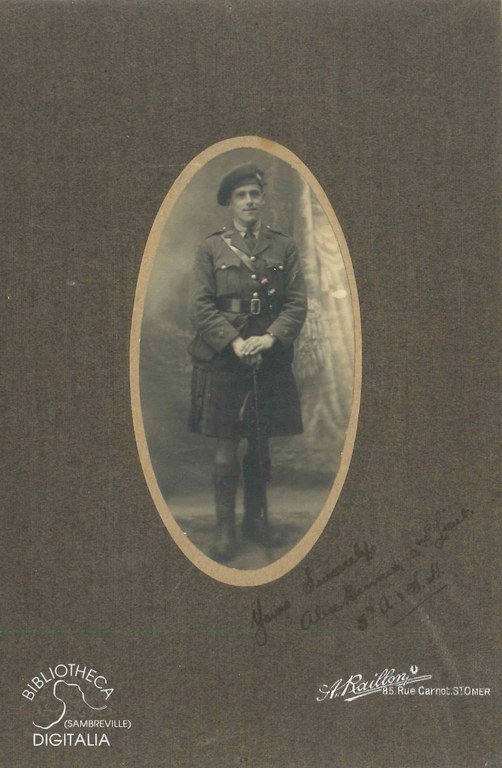 Portrait du second Lieutenant écossais Alex BENNIE