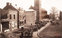 Tamines Place Saint Martin, encore en ruines après août 1914