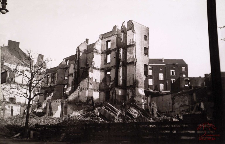 Tamines rue de la Station en ruines après le 22 août 1914