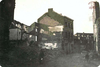 Tamines ruines de la rue de la Station