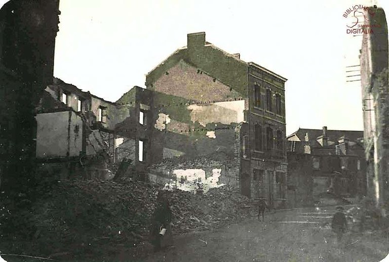 Tamines ruines de la rue de la Station