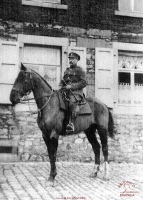 Soldat australien à cheval ayant séjourné Rue du Tombois (à Velaine-sur-Sambre) en 1918