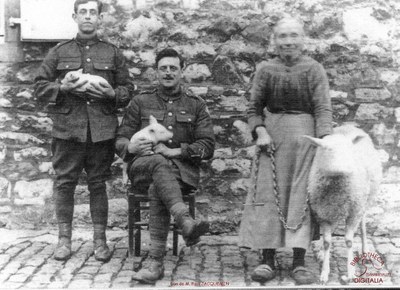 Soldats australiens ayant séjournés Rue du Tombois (à Velaine-sur-Sambre) en 1918