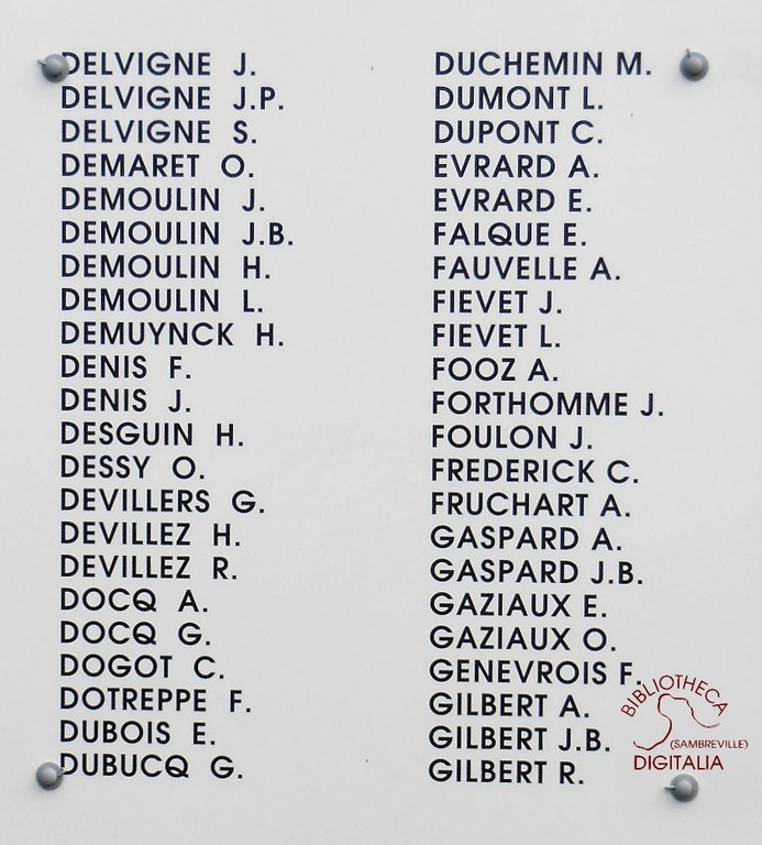 Plaque commémorative aux victimes du massacre de Tamines du 22 août 1914