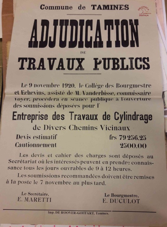 Affiche :  entreprises de travaux de cylindrage de divers travaux de cylindrage