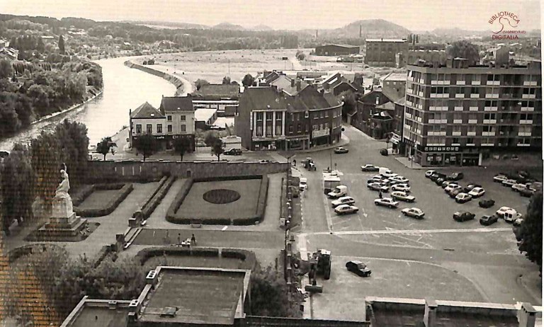 Tamines : vue aérienne de la Place Saint Martin
