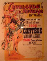 Affiche de la Cavalcade d'Auvelais de 1908