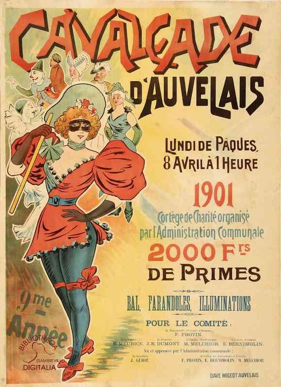 Affiche de la Cavalcade d'Auvelais de 1901