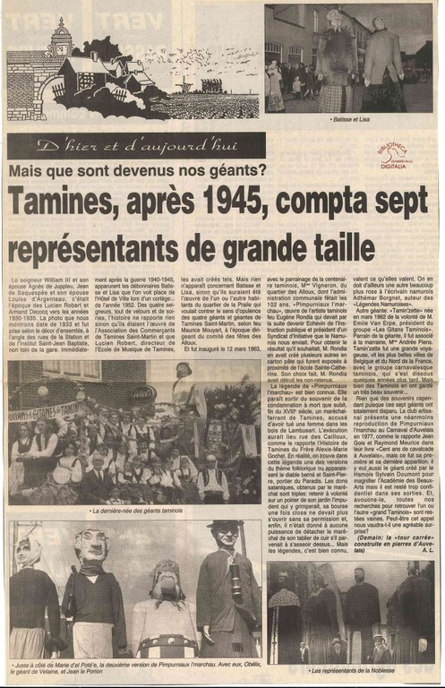 Tamines : ses géants