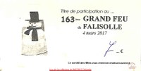 Falisolle : titre de participation au 163ème Grand feu de Falisolle le 4 mars 2017