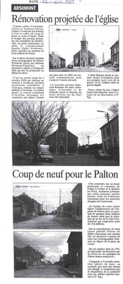 Arsimont "Rénovation projetée de l'Eglise"