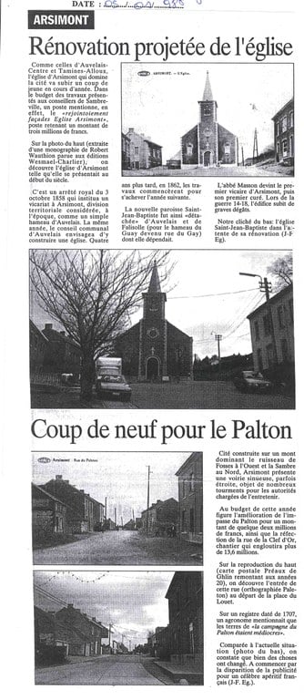 Arsimont "Rénovation projetée de l'Eglise"