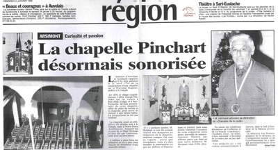 Arsimont : "la chapelle PINCHART désormais sonorisée"