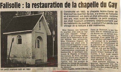 Falisolle : la restauration de la Chapelle du Gay