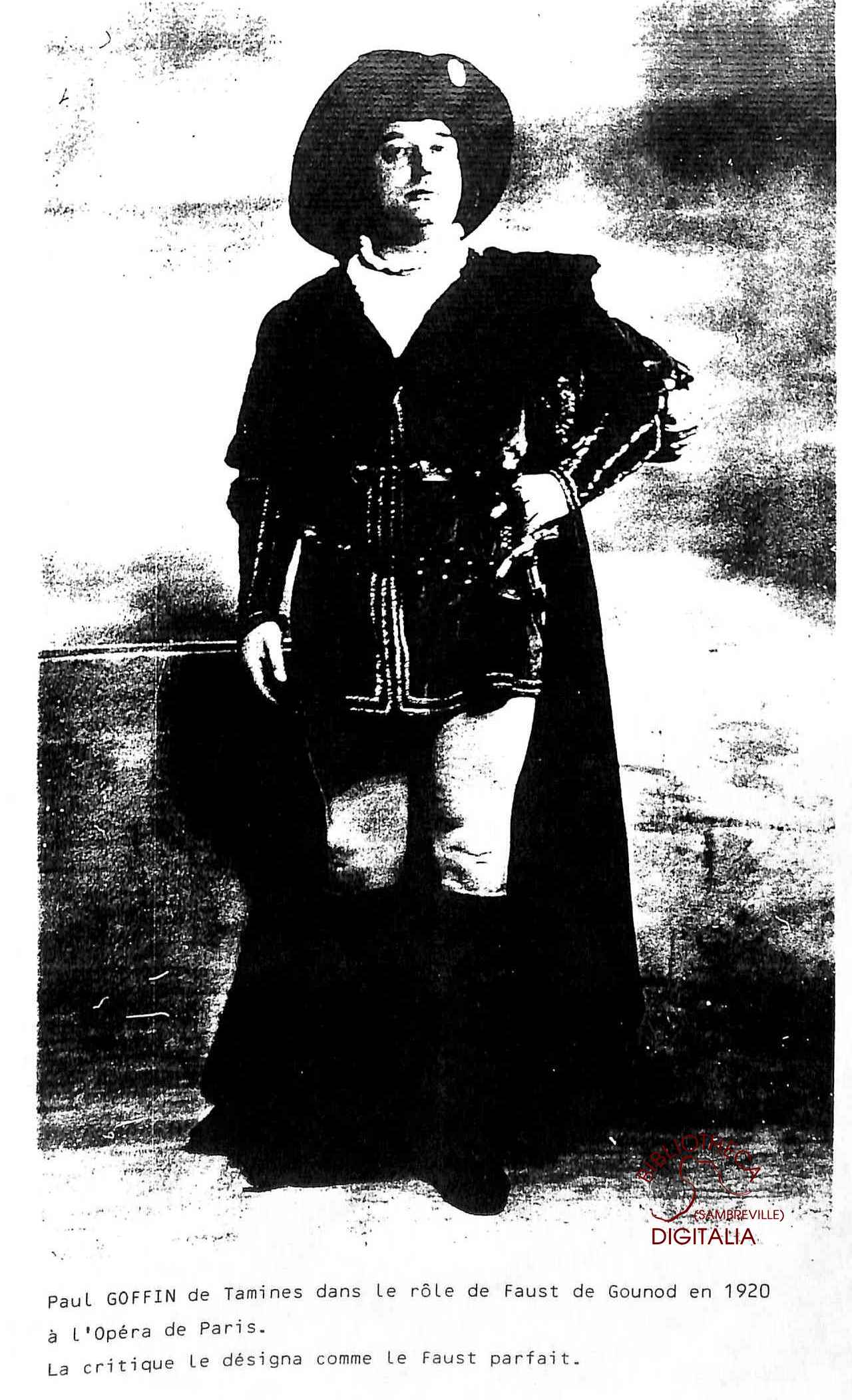 Paul GOFFIN costumé pour son rôle dans Faust