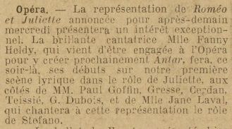 Article tiré de :  "l'Excelsior" du 13 décembre 1920