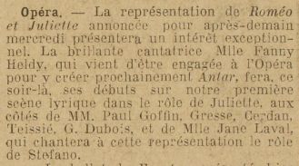 Article tiré de :  "l'Excelsior" du 13 décembre 1920