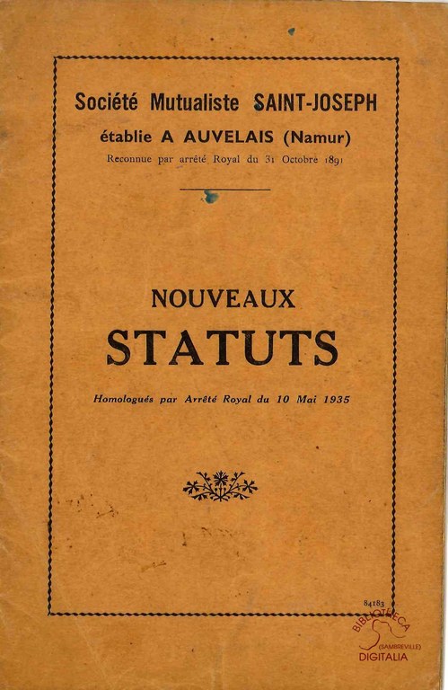 Auvelais : Société mutualiste Saint-Joseph