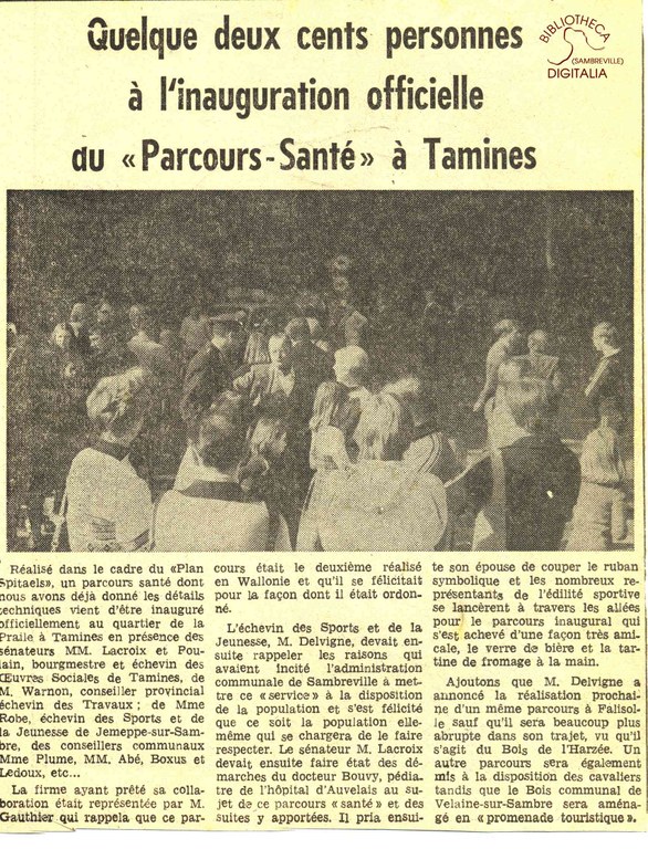 Tamines : inauguration officielle du "Parcours-Santé"