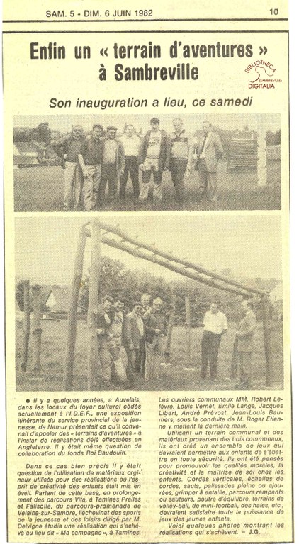 Tamines : "terrain d'aventure à Sambreville"