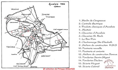 Auvelais Plan des usines