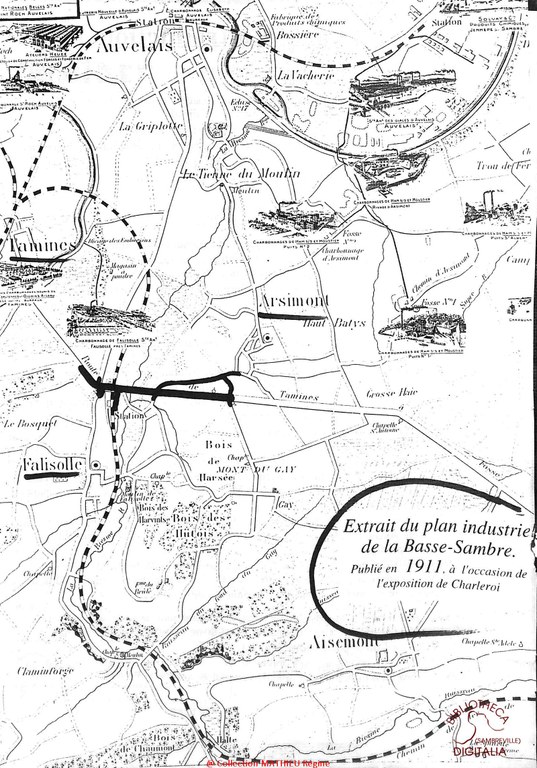 Extrait du plan industriel de la Basse Sambre 1911