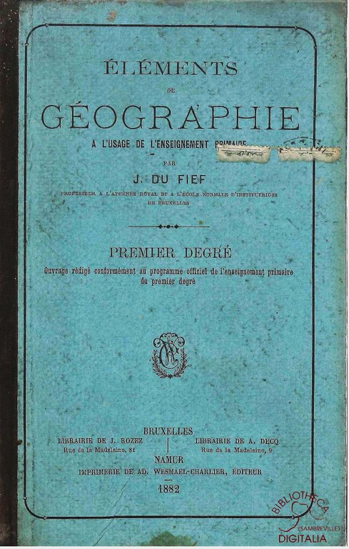 Eléments de Géographie à l'usage de l'enseignement primaire. Premier degré