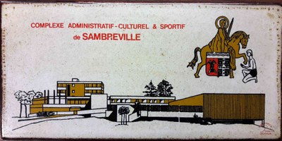 Plaque en céramique réalisée pour l'inauguration du complexe administratif-culturel & sportif de Sambreville
