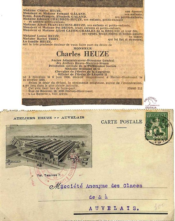 Avis de décès de Charles HEUZE (1906-1976)