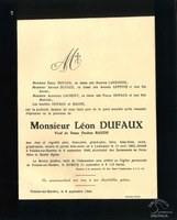 Avis de décès de Léon DUFAUX