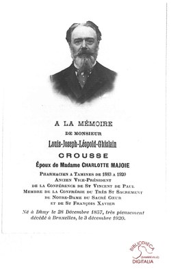 Faire-part de décès de Louis CROUSSE (époux de Charlotte MAJOIE)