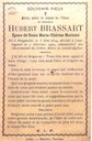 Souvenir de décès de Hubert BRASSART (né à Moignelée)