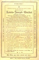 Souvenir de décès de Louis-Joseph GOCHET (né à Tamines 19 février 1834)