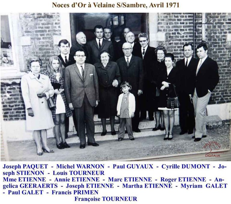 Velaine-sur-Sambre : noces d'or avril 1971
