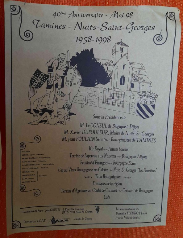 40ème anniversaire Tamines - Nuits-Saint-Georges