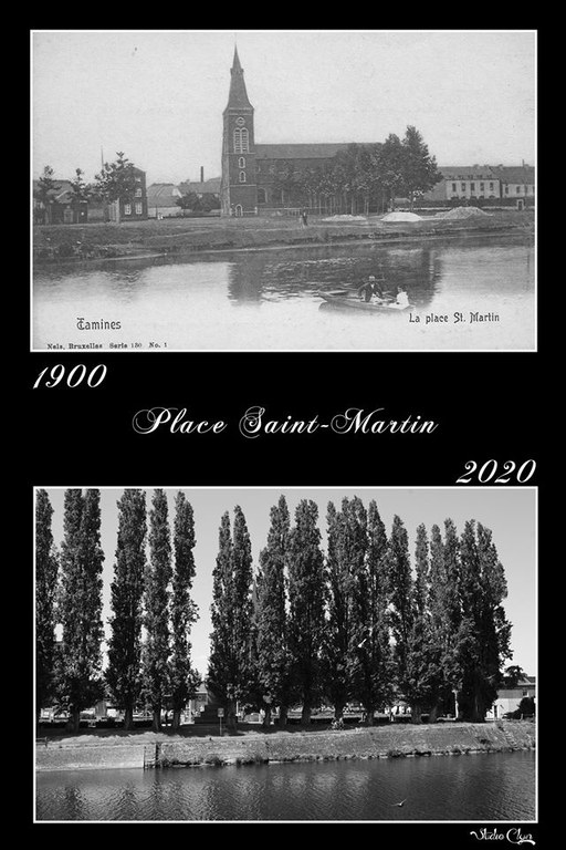 Tamines la Sambre et l'arrière de la Place Saint Martin