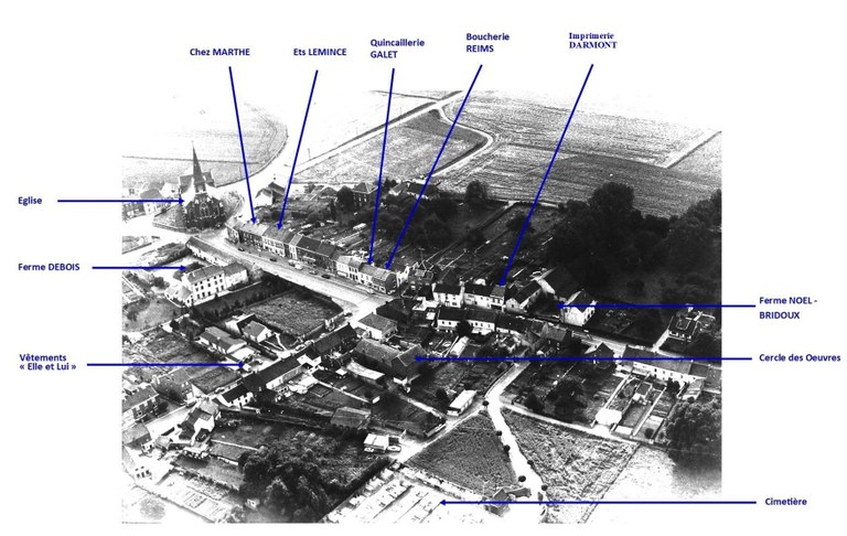 Velaine-sur-Sambre : vue aérienne