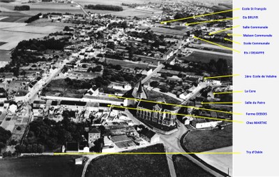 Velaine-sur-Sambre : vue aérienne