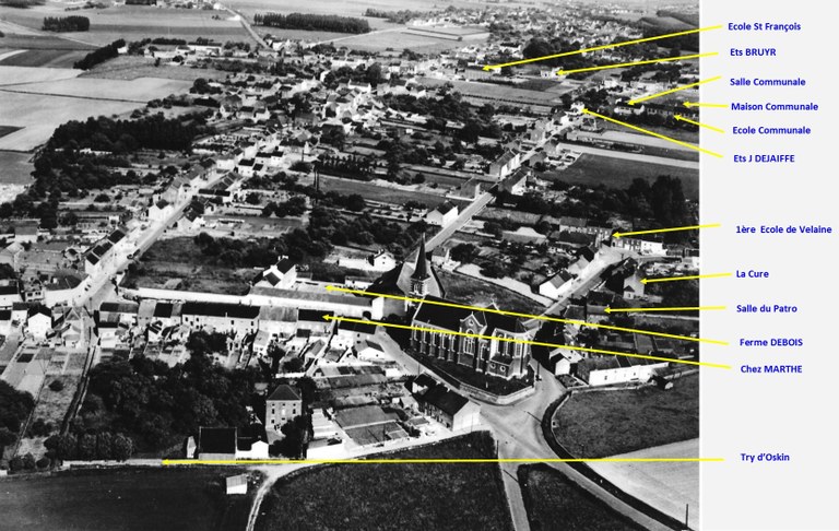 Velaine-sur-Sambre : vue aérienne